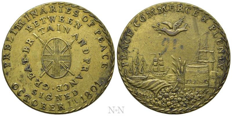 GREAT BRITAIN. George III (1760-1820). Brass Medal/Token (1801). Peace of Amiens...