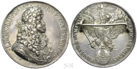 HOLY ROMAN EMPIRE. Leopold I (1657-1705). Silver Medal (1689). P. H. Müller. Election of Leopold as Roman Emperor on 1658