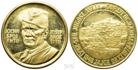 YUGOSLAVIA. GOLD Medal - Token (1973). 30th Anniversary of second AVNOJ meeting in Jajce
