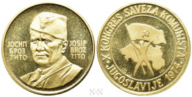 YUGOSLAVIA. GOLD Medal - Token (1974). 10th Communist Party Congress
