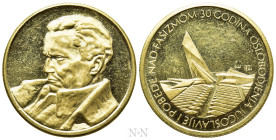 YUGOSLAVIA. GOLD Medal - Token (1975). 30 years of liberation of Yugoslavia