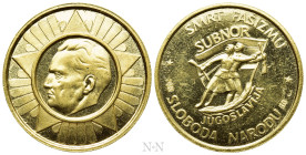 YUGOSLAVIA. GOLD Medal - Token (1975). 30 years of liberation of Yugoslavia