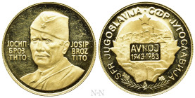 YUGOSLAVIA. GOLD Medal - Token (1983). 40th Anniversary of second AVNOJ meeting in Jajce