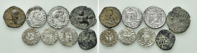 8 Roman, Armenian and Islamic Coins ( the two folles recently silvered)