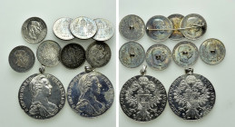 8 Pieces of Silver Coin Jewelry / Franz Joseph and Maria Theresia / Austria