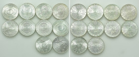 10 x 50 Schilling Silver Coins of Austria (12.80 gr. fine per piece)