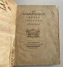 De Zelada F.S. De nummis aliquot æreis uncialibus epistola. Roma 1778. Full leather, with gilt title on spine, pp. 36, b/w plate. Good condtion.