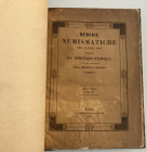 Diamilla D. Memorie Numismatiche. Per L' Anno 1847. Anno I Fasc. II. Roma 1847. Half leather with gilt title on spine, pp. 88, b/w plates.. Good condi...