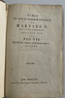Mazio F. Serie dei conj di medaglie pontificie da Martino V fino a tutto il pontificato della San. Mem. Di Pio VII esistenti nella Pontificia Zecca di...