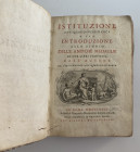 Zaccaria F.A. Istituzione antiquario - numismatica o sia introduzione allo studio delle antiche medaglie in 2 books. proposta dall'autore dell'istituz...