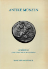 BANK LEU AG. – Auktion, 13 - Zurich, 29\30 - April, 1975. Antike munzen Griechen – Romer – Byzantiner. Pp. 104, lots. 785, plates 43, 4 enlargements. ...