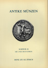 BANK LEU AG. – Auktion 38. - Zurich, 13 – Mai, 1986. Antike munzen; Griechen – Romer – Byzantiner – Literatur. Pp. 81, lots 500, plates 25 + 3 enlarge...