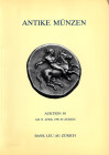 BANK LEU AG. – Auktion 50. Zurich, 25 - April, 1990. Antike munzen, kelten, griechen, romer, byzantiner. Pp. 81, lots. 425, plates. 36 + 2 enlargement...