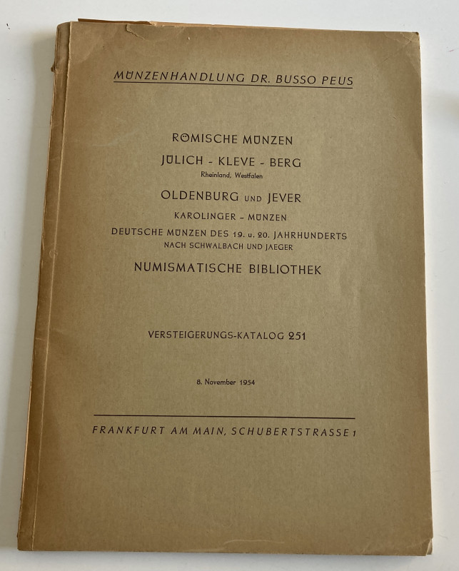 Busso Peus Nachf. Auktion No. 251. Romische Munzen, Julich – Kleve – Berg, Rhein...