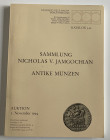 Busso. Katalog 340. Sammlung Nicholas V. Jamgochian. Antike Munzen. Frankfurt 02 November 1994. Softcover, pp. 101, lots 1260, 56 b/w plates. With pri...