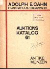 CAHN A. - Katalog 61. - Frankfurt am Main, 3\4 - Dezember, 1928. Sammlung Prof. DR. Karl Hann Frakfurt am Main. Antike munzen. Pp 64, lots 1184, plate...