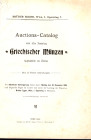 EGGER B. - Wien, 10 - December, 1906. Auctions-Catalog einer alten sammlung Griechischen munzen hauptsachlich von Sicilien. Pp. 29, nn. 425, plates 12...