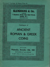 GLENDINING & CO. London, 25 – November, 1953. Catalogue of ancient Roman & Greek coins. Pp. 24, lots 249, plates 8. Paperback, good condition, Spring,...