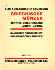 HAMBURGER L. - Auktion 92. Frankfurt a.Main, 11\12 - Juni, 1930. Alte auslandischen sammlung Griechiscer munzen ( NIKLOVITZ). Zentralgiechenland, Asia...