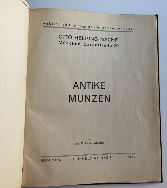 Helbing O. Antike Munzen. Monete Greche e Romane. Munchen 09 Dezember 1932. Half...