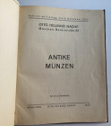 Helbing O. Antike Munzen. Monete Greche e Romane. Munchen 09 Dezember 1932. Half Cloth with gilt title on spine, pp. 46, lots 715, 29 b/w plates. With...