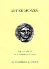 LEU NUMISMATIK AG. - Auktion 71. Zurich, 24 - Oktober, 1997. Antike munzen griechen, romer. Pp. 156, lots 585, ill with enlargements in the text. ril ...