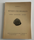 Kricheldorf H.H. Auktion V. Munzen und Medaillen Antike, Mittelalter, Neuzeit. Stuttgart 20-21 Oktober 1958. Softcover, pp. 64, lots 1167, XXVII b/w p...