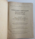 Munzhandlung Basel 2 catalogs in one volume. Half Cloth with gilt title on spine. Catalogue No. 8 Monnaies Grecques Romaines et Byzantines. Collection...