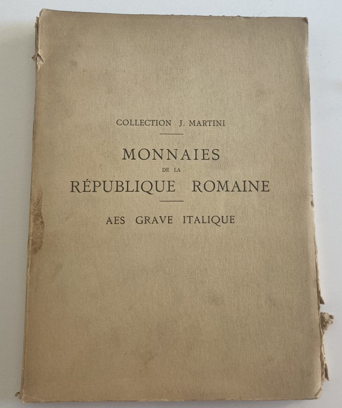 Ratto R. Collection Joseph Martini de New York. Monnaies de la Republique Romain...