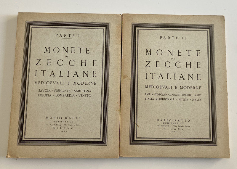 Ratto M. 2 Cataloghi. Monete di Zecche Italiane Medioevali e Moderne. I Parte – ...
