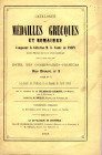ROLLIN M. - Paris, 14\16 - Avril, 1859. Catalogue de medailles grecques et romaines componsant la collection m. le Comte de Palin. pp. 47, nos. 731. P...