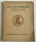 Rosemberg S. Katalog No. 63. Sammlung von Gold-und Silbermunzen und Medaillen. Frankfurt 02 April 1928. Softcover pp. 68, lots 990, 13 b/w plates. Wit...