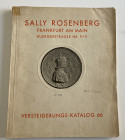 Rosemberg S. Katalog No. 66. Sammlung von Gold-und Silbermunzen und Medaillen. Frankfurt 10 Juni 1929. Softcover, pp. 170, lots 3194, 14 b/w plates. W...