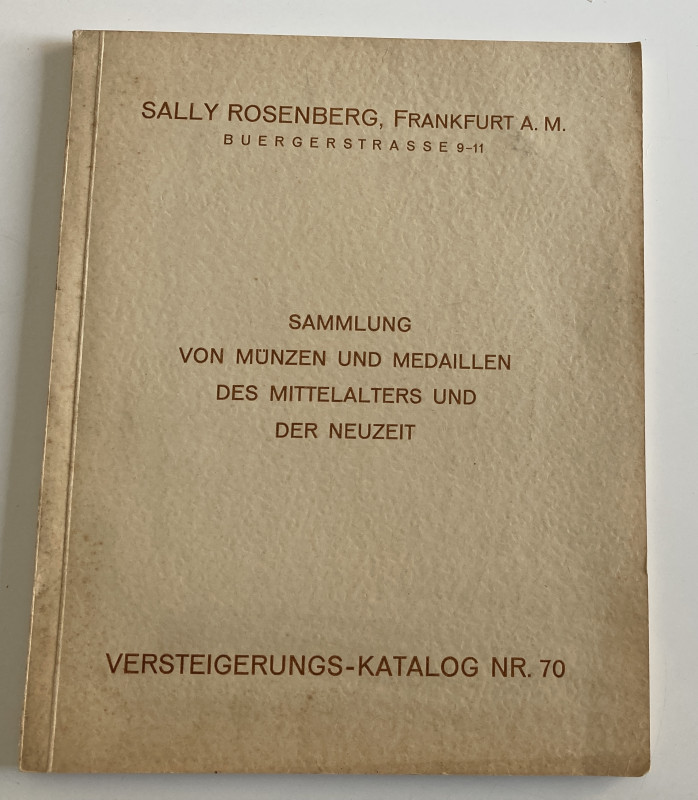 Rosemberg S. Katalog No. 70 Sammlung von Munzen und Medaillen des Mittelalters u...