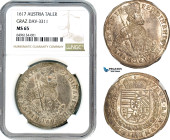 Austria, Ferdinand II, Taler 1617, Graz Mint, Silver, Dav-3311, Full mint brilliance, virtually as struck! Conditionally Rare! NGC MS65, Top Pop! Sing...