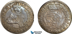 Austria, Archduke Leopold V, Taler 1632, Hall Mint, Silver (28.45 g) Dav-3338, Beautiful multicolour toning! EF