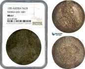 Austria, Leopold I, Taler 1705, Vienna Mint, Silver, Dav-1001, Dark Toning! NGC MS61