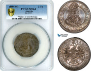 Austria, Leopold I, Double Taler ND (1686-96) Hall Mint, Silver (56.73g) Dav-3252, Fantastic rainbow toning! Conditionally very rare! PCGS MS64, Top P...