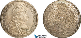 Austria, Karl VI, Taler 1738, Hall Mint, Silver (28.83 g), Dav-1055, Old toning! EF-UNC