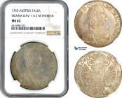 Austria, Maria Theresia, Taler 1765, Vienna Mint, Silver, Dav-1112, Lustrous with light champagne toning! NGC MS62