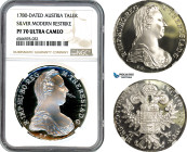 Austria, Maria Theresia, Taler 1780 SC, Vienna Mint, Silver, Modern Restrike, NGC PF70UC, Top Pop!