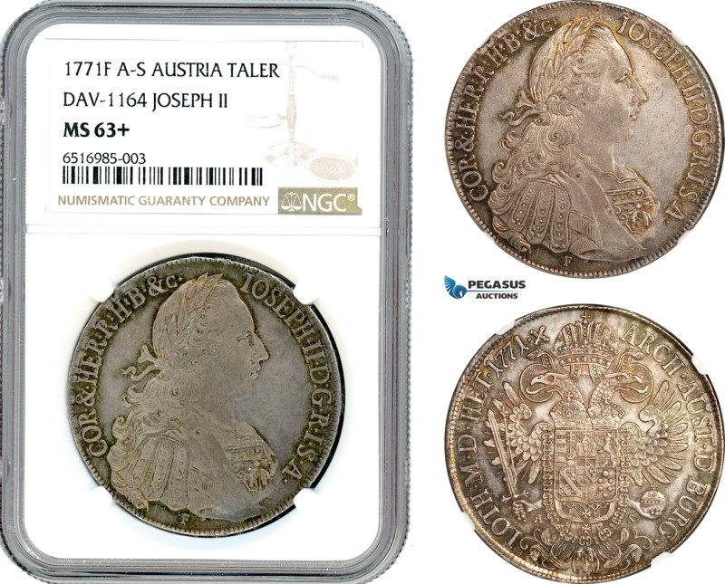 Austria, Joseph II as Co-Regent, Taler 1771 F/AS, Hall Mint, Silver, Dav-1164, F...