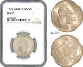 Austria, Franz Joseph, Florin 1876, Vienna Mint, Silver, KM# 2222, Fully frosted! NGC MS65, Top Pop!