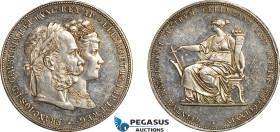 Austria, Franz Joseph, 2 Florin 1879, Vienna Mint, Silver, KM# M5 (Silver Wedding Anniversary) Toned, small marks in fields! EF