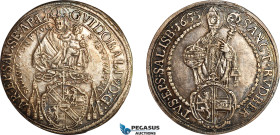 Austria, Salzburg, Max Gandolph von Küenburg, Taler 1655, Silver (28.76 g) Dav-3508, Cleaned long ago, now retoned! EF