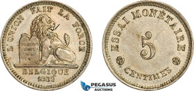 Belgium, Leopold I, ESSAI 5 Centimes 1859, Dup. 682, UNC