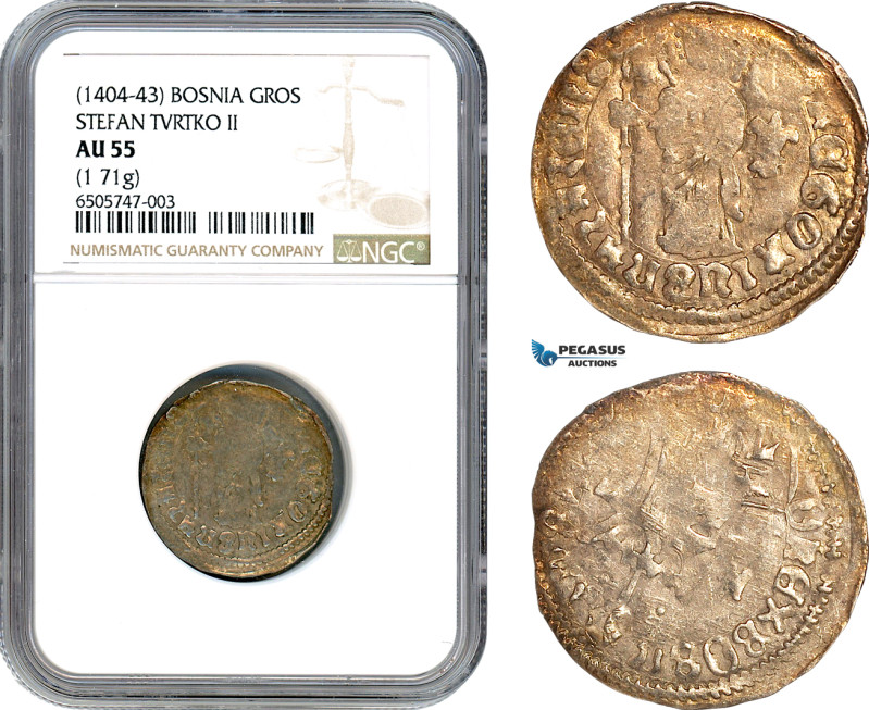 Bosnia, Stefan Tvrtko II, Gros ND (1404-43) Silver (1.71g) Jovanovic 60.1, Old t...