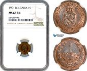 Bulgaria, Ferdinand I, 1 Stotinka 1901, Paris Mint, KM# 22.1, NGC MS63BN