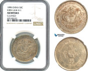 China, Kirin, 3 Mace 6 Candareens (50 Cents) ND (1898), Kirin Mint, Silver, L&M 511, Lightly cleaned, NGC AU Details "Cleaned"