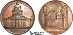 France, Napoleon III, Bronze Medal 1858 by Wiener, Church of St. Genevieve (Pantheon), Paris. Ross-M211 (R1); Van Hoydonck-159; Reinecke-41; Bouhy-21....